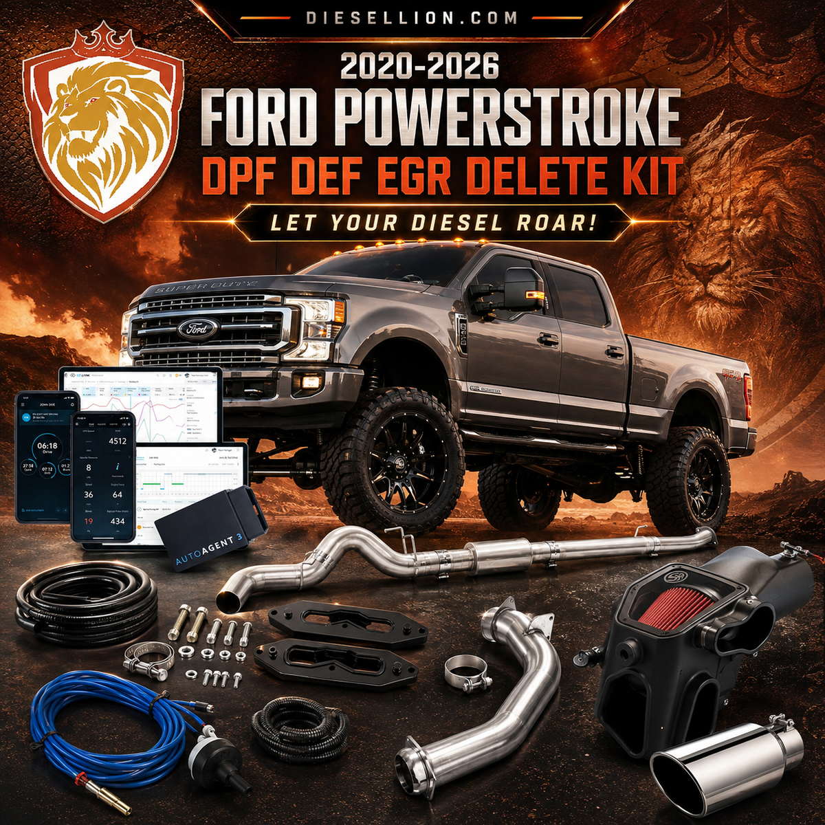 2020-2026 Ford Powerstroke Full DPF DEF EGR Delete Kit | EZ Lynk Tuner with ECM TCM & SOTF Tunes