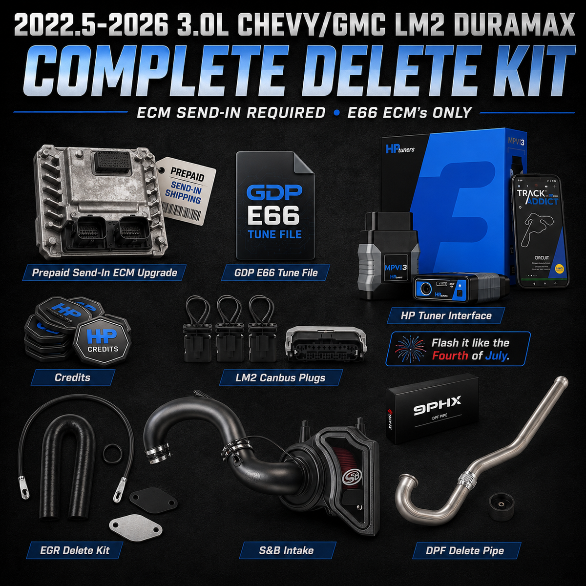 2022.5-2026 3.0L CHEVY/GMC LM2 DURAMAX | COMPLETE DELETE KIT | ECM SEND IN REQUIRED! | E66 ECM's ONLY