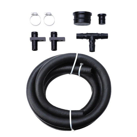PCV Reroute Kit with 8 ft Hose & Resonator Plug